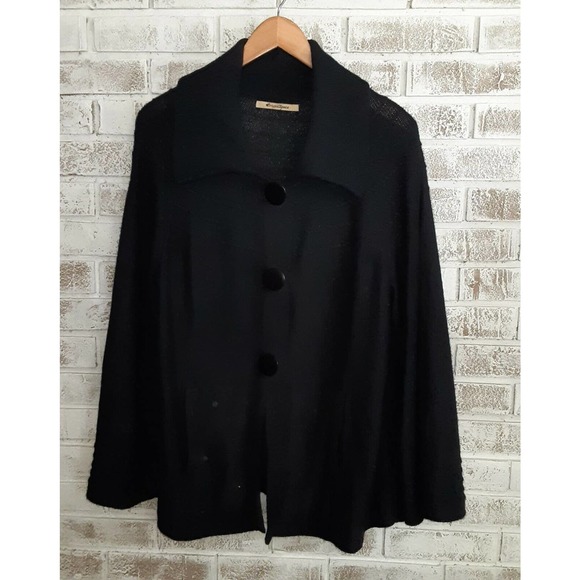 Vintage Origin Alpaca Peruvian Cardigan, Timeless, On-Trend, Black - Picture 1 of 10